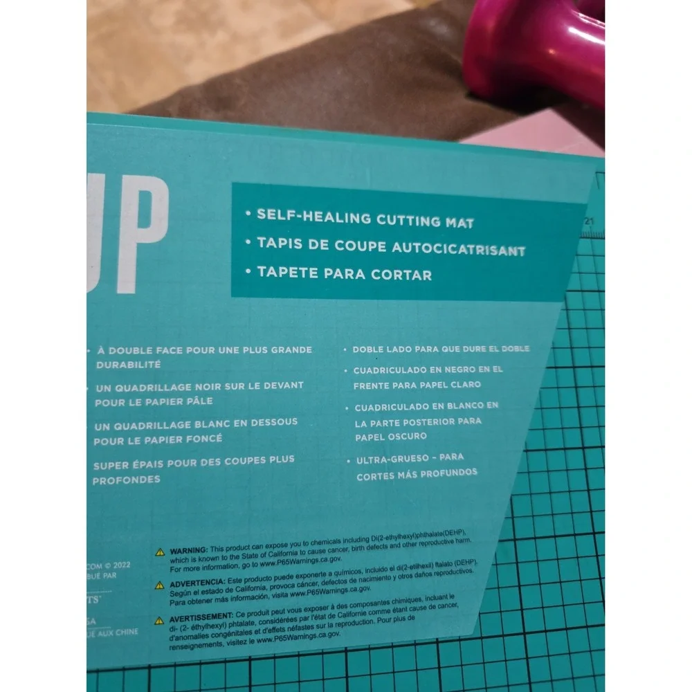 American Crafts Cuttup 12x12 Teal Double-Sided Self-Healing Cutting Mat New
